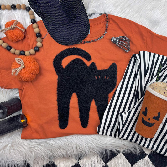 Black Cat Fluffy Tee