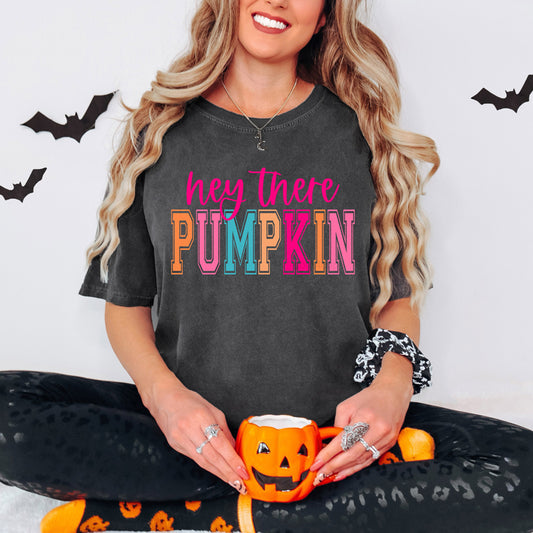 Colorful Hey There Pumpkin Tee