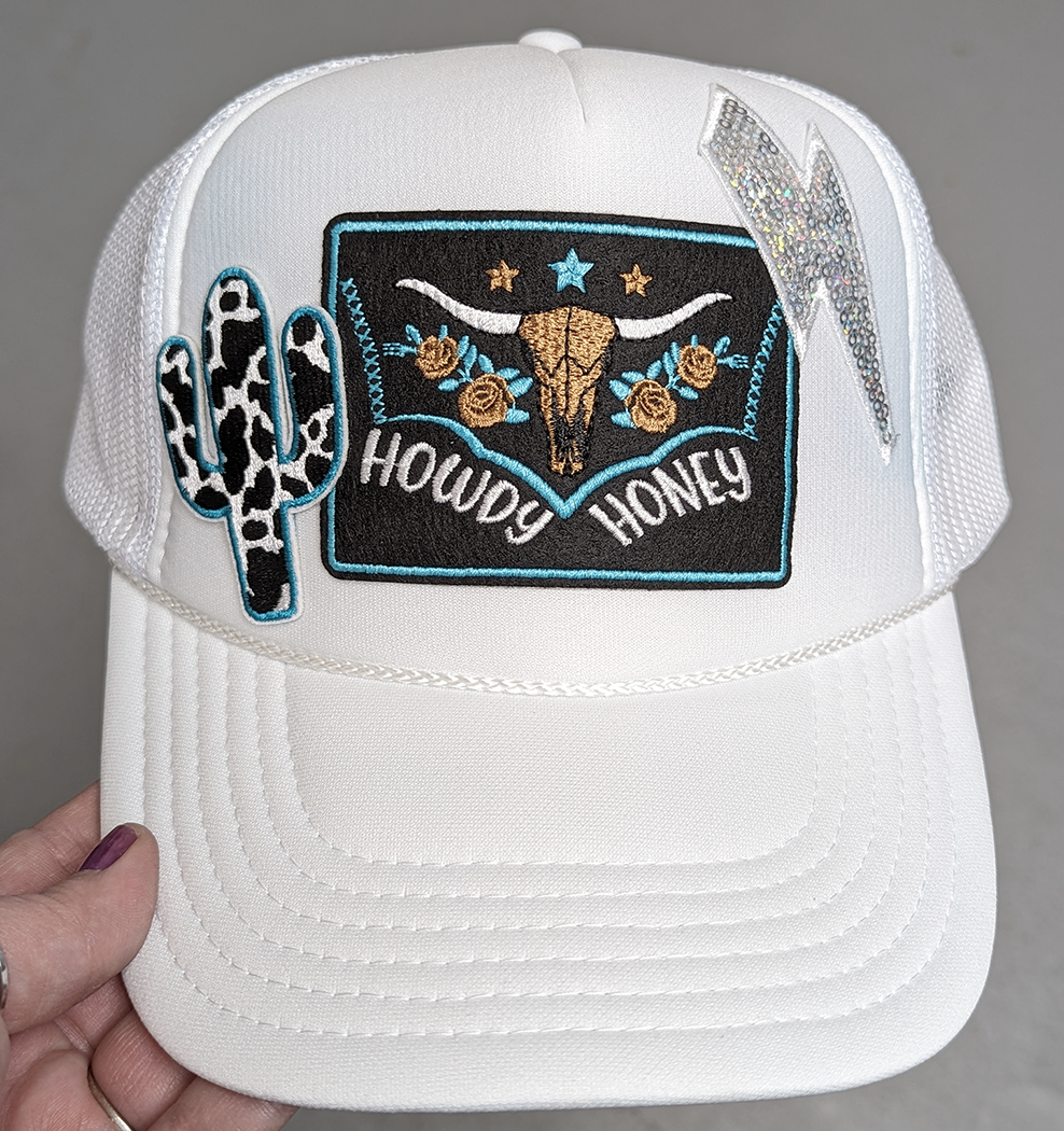 Howdy Honey White Trucker Cap