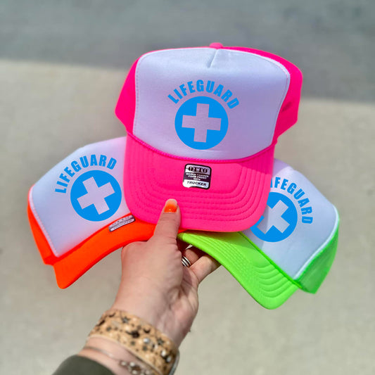 Lifeguard Symbol Neon Foam Trucker Hat