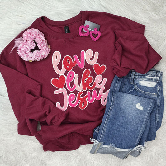 Love Like Jesus Multicolor Bone Crewneck