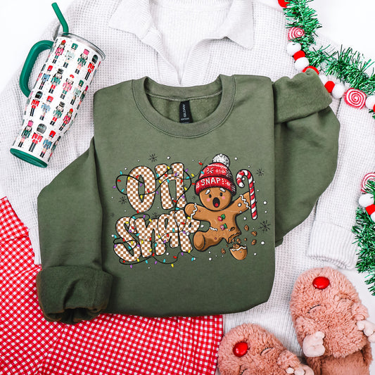 Checkered Oh Snap Gingerbread Sweatshirt