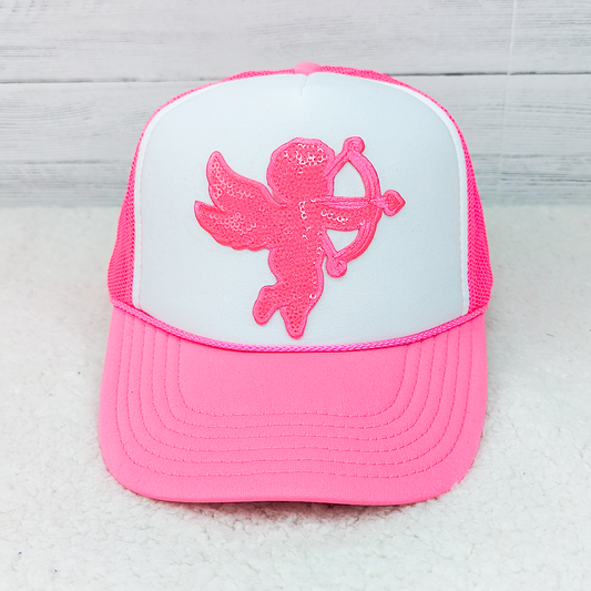 Sequin Cupid Neon Foam Trucker Hat