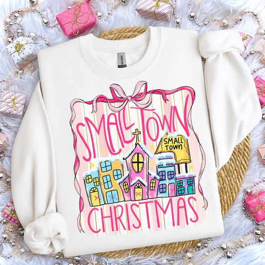 Coquette Small Town Christmas Sweatshirt