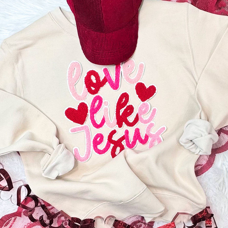 Love Like Jesus Multicolor Bone Crewneck