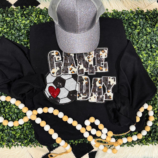 Soccer Leopard & Sequins Sweatshirt/Tee