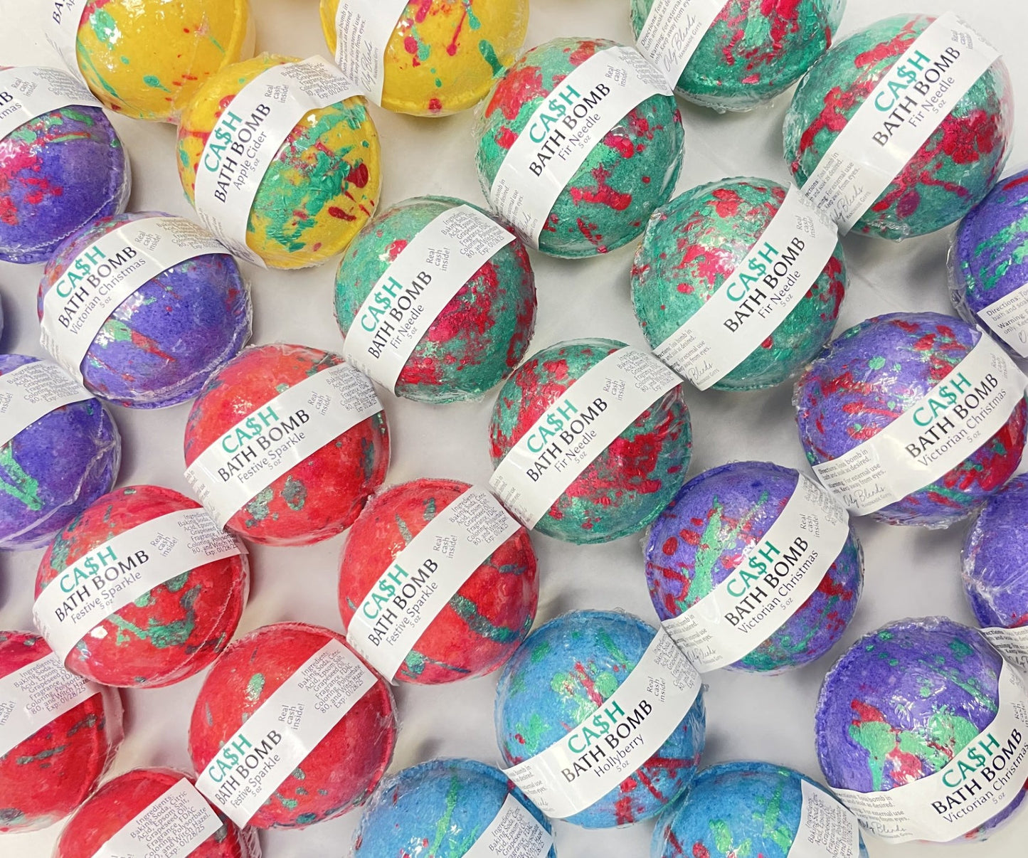 Christmas Cash Money Bath Bombs - Oily BlendsChristmas Cash Money Bath Bombs