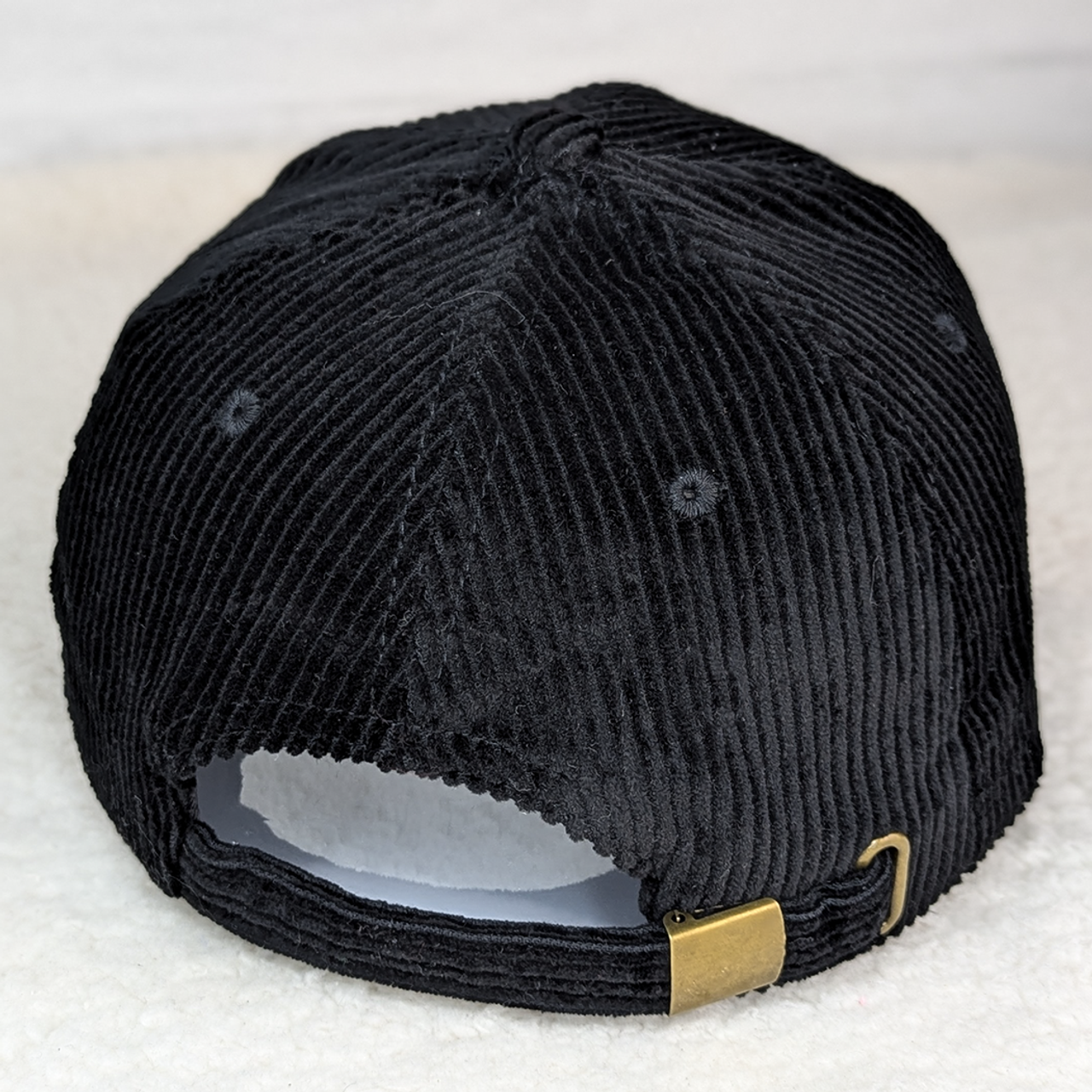 Black Corduroy Hat With Red XOXO Embroidered Patch