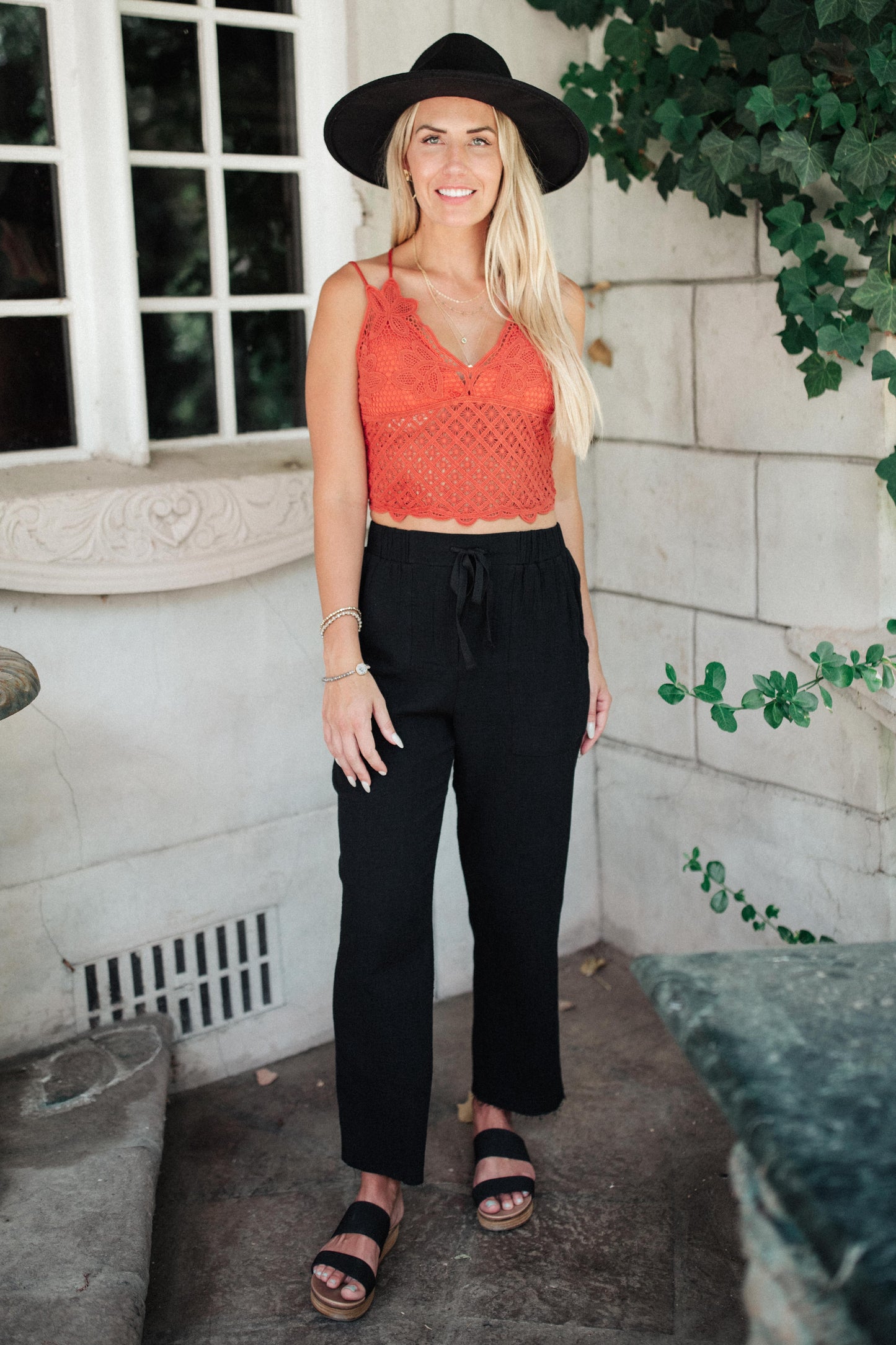 334 Boutique Wild And Free Crop Top in Rust